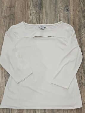 Carmen Cream Boatneck 3/4 Sleeve Blouse